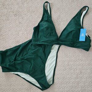 NWT Cupshe Emerald Green 2-piece High Waisted Bikini